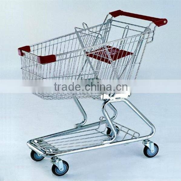 High quality Supermarket zinc plated shopping trolley for folding /shopping cart