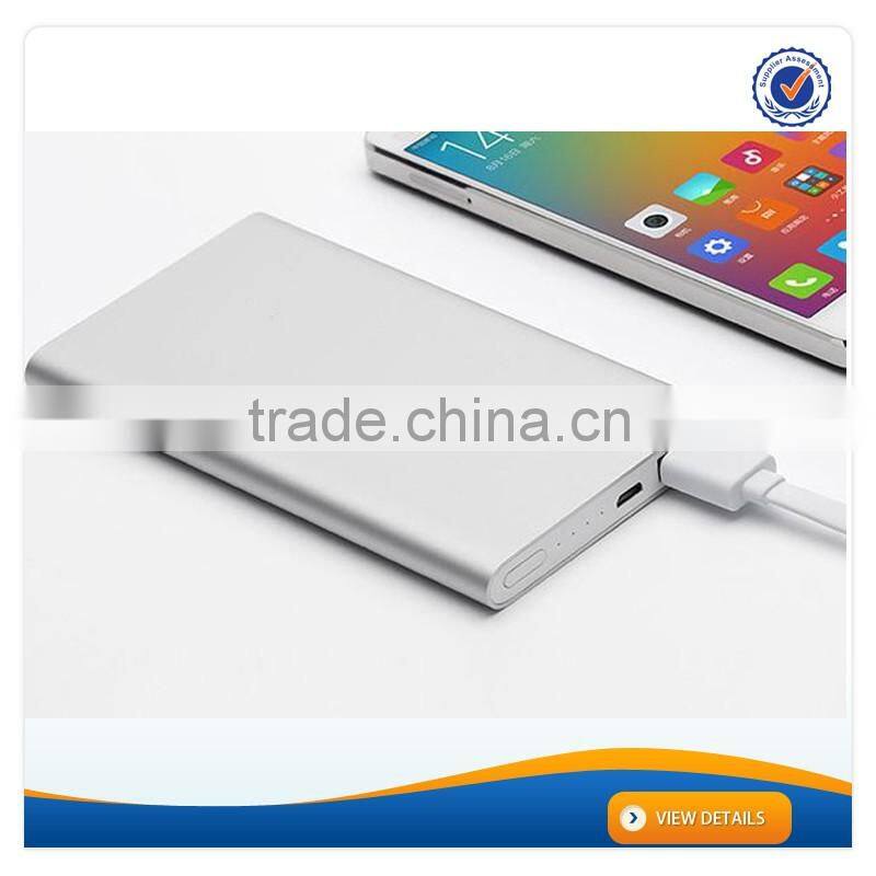 AWC372 Aluminium 5300mAh portable panel power bank slim power bank for phone