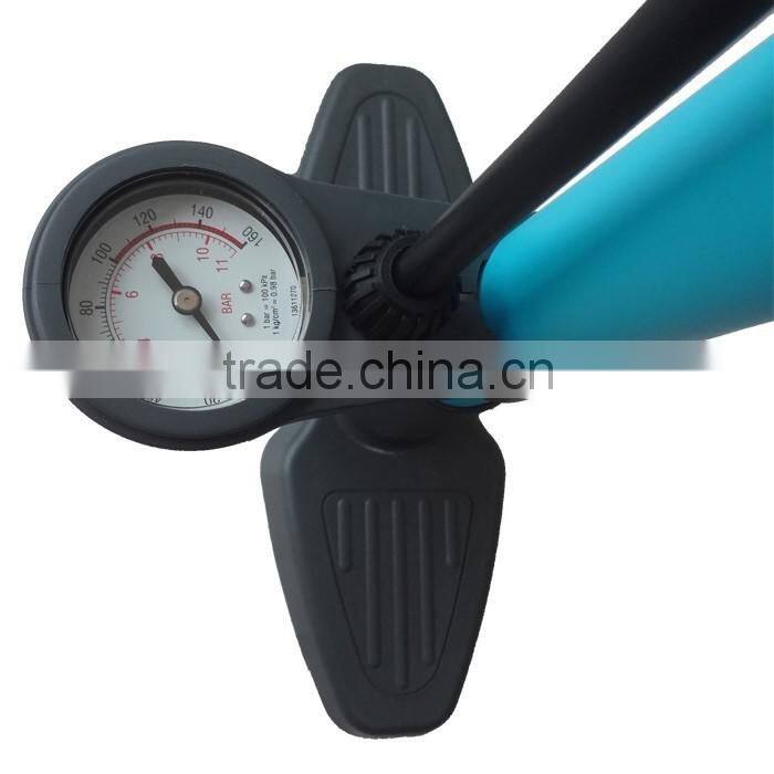 11 Bar Bicycle High Pressure Floor Inflator with Air Guage