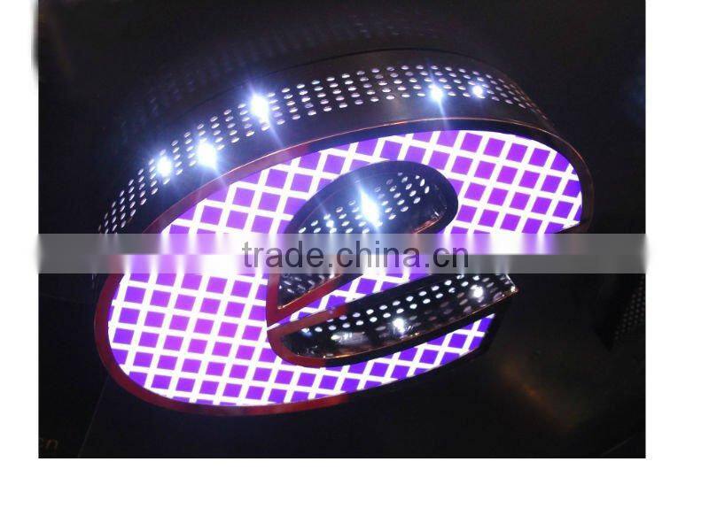 Exquisite and mirror stainless steel mesh led signboard