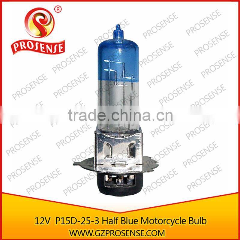 Good quality 12v 35/35w p15d-25-3 motorcycle headlight bulb (Half blue tube)