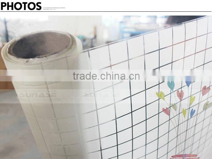 Suzhou home decor PET adhesive stained white square glass window film with best supply