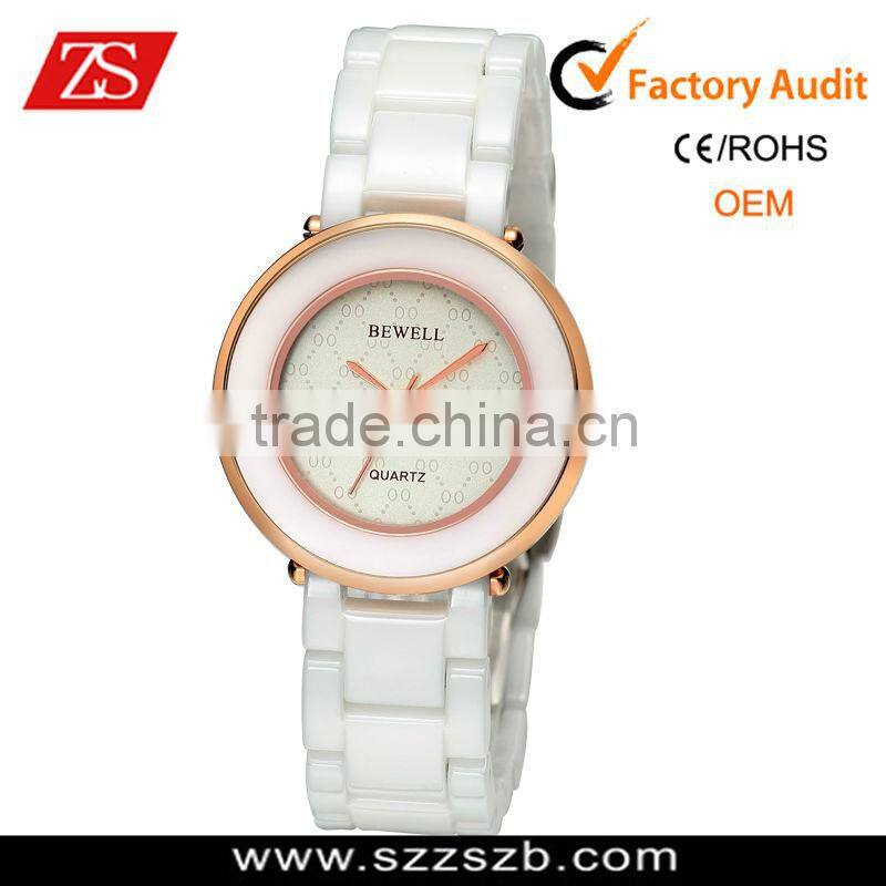 Women's Ceramic White Dial Analog Watch