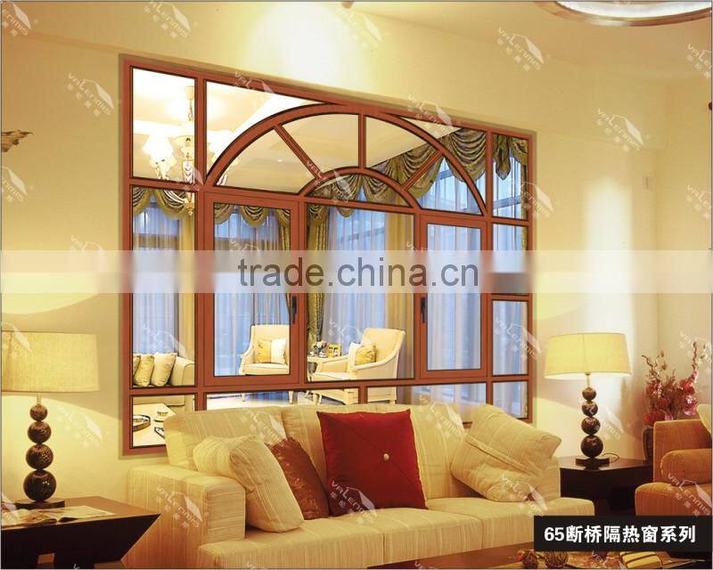 Good price of durability of double arch window glass aluminum alloy of different colors