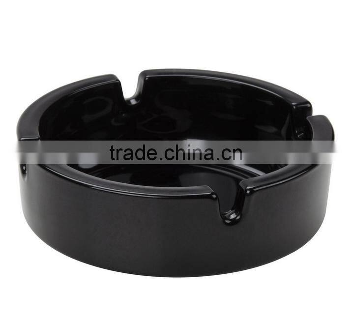 Sodalime Vintage stella artois black solid color Glass Ashtray round shaped handblown manufacture