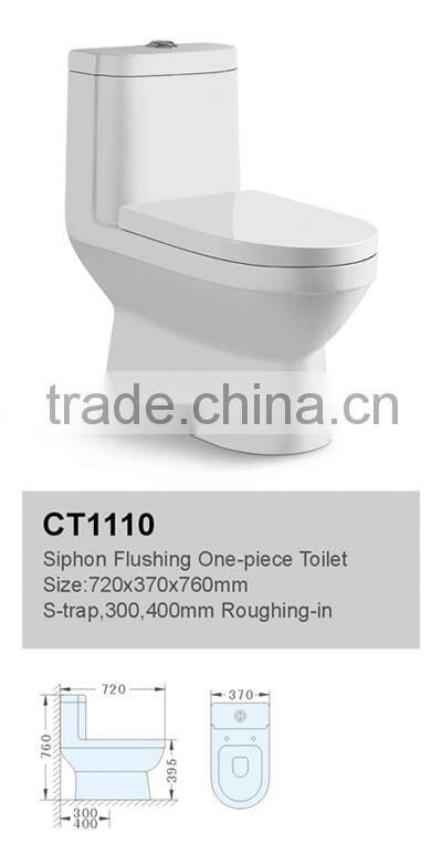 Bathroom one piece water closet toilet