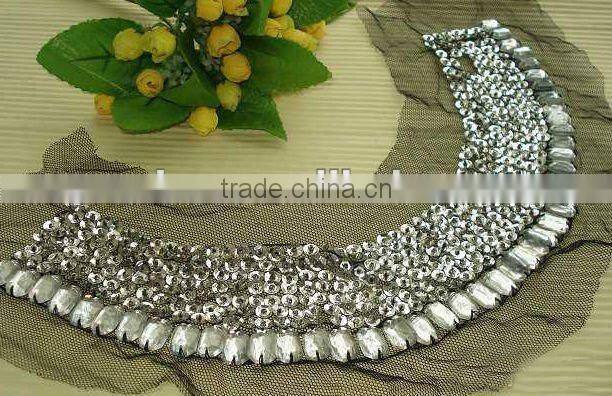 Handmade beaded appliques embroidery motifs lace