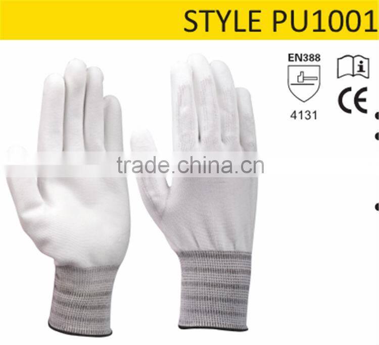 Flexible Seamless Ce Standard Pu Gloves Cut 5