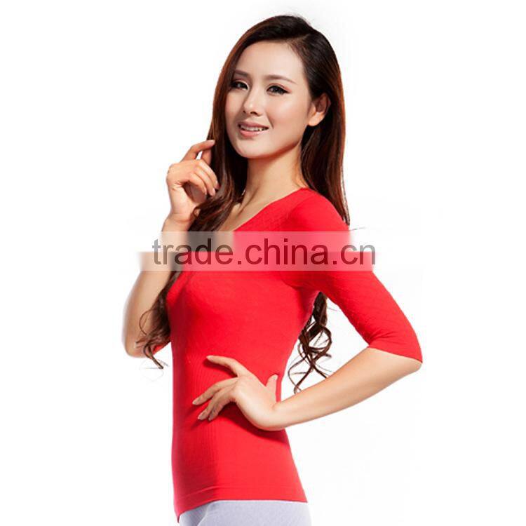 2015 Best Selling New Fashion Red Wholesale Casual Deep V-neck Waist Shaper WomenTank Tops