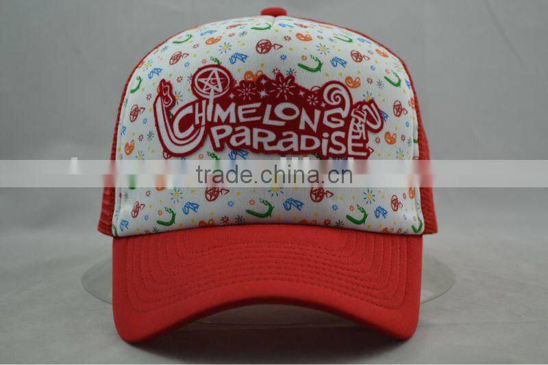Mesh cap with patch printing