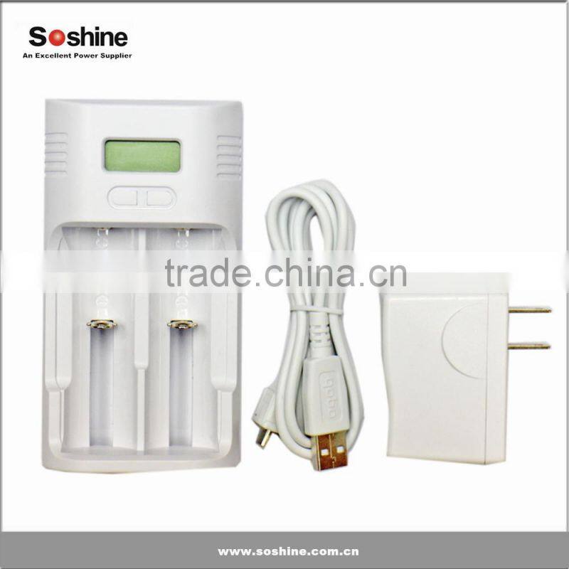 The Chinese manufacturer Soshine T2 usb smart charger for 18350/18490/18650 batteries