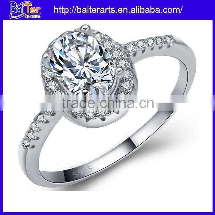 Hot 925 Sterling Silver Young Boy Ring Fake Diamond Ring For Boys