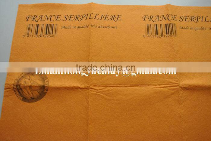 Logo printed orange super absorbent needle punched germany nonwoven floor dust cloth