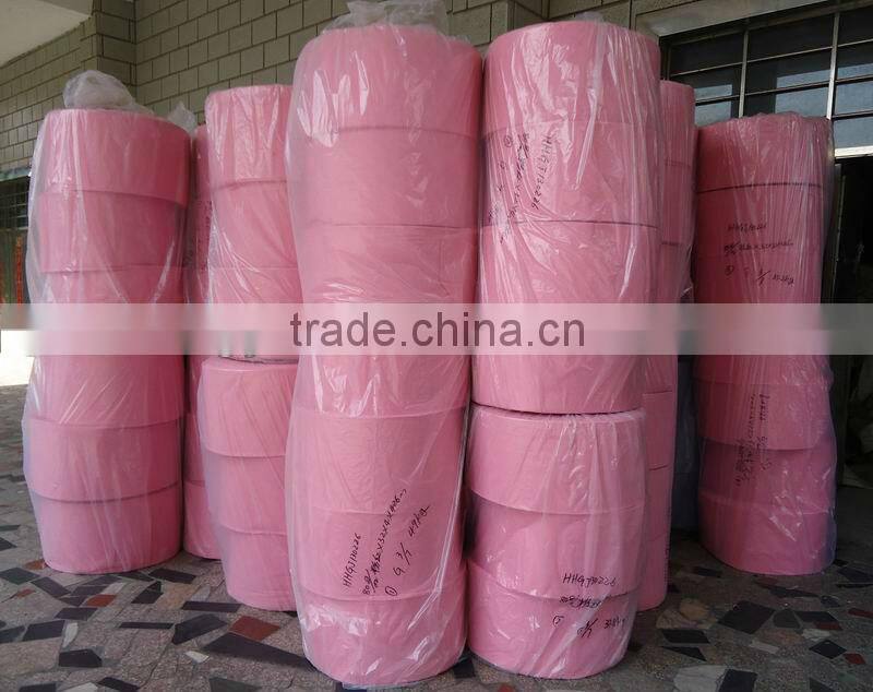 Pink nonwoven all purpose cleaning cloth rolls (NEEDLE PUNCHED NONWOVENS, 50%viscose, 50%polyester)