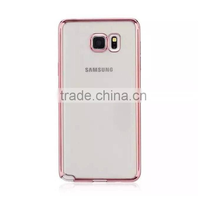 Wholesale Luxury Ultra Thin Transparent Soft Chrome Electroplating TPU Case for Samsung Galaxy Note 5