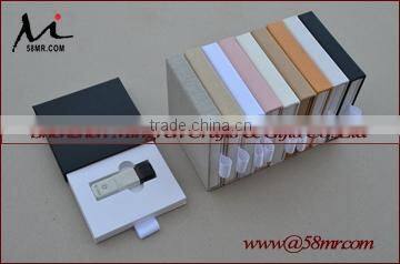Wholesale Fabric Linen USB Drive Gift Boxes Wedding Package USB Box