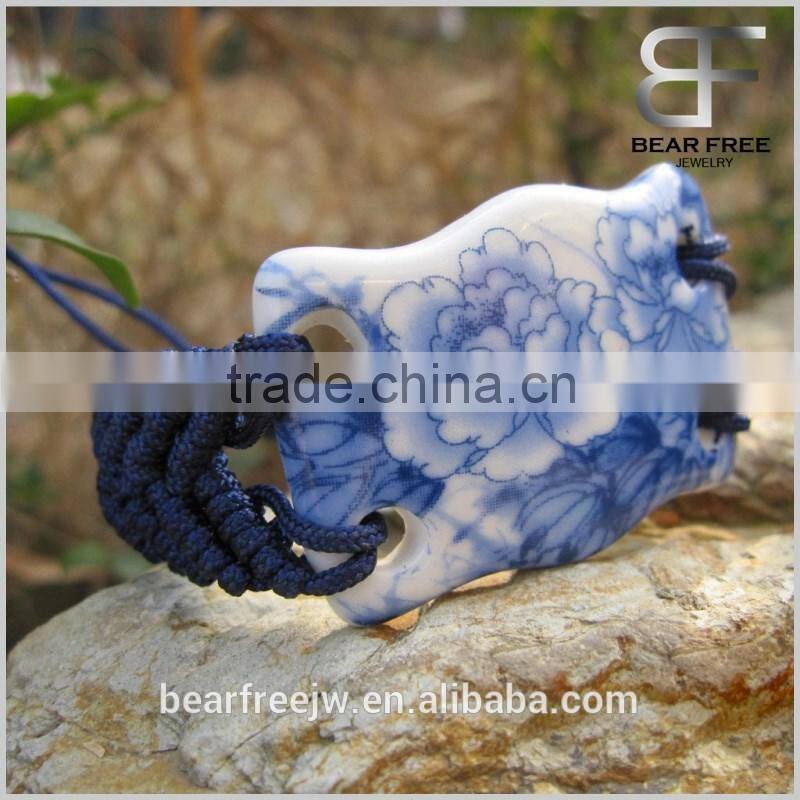 Unique designs Peony flower printing Bracelet made in Ceramic for women