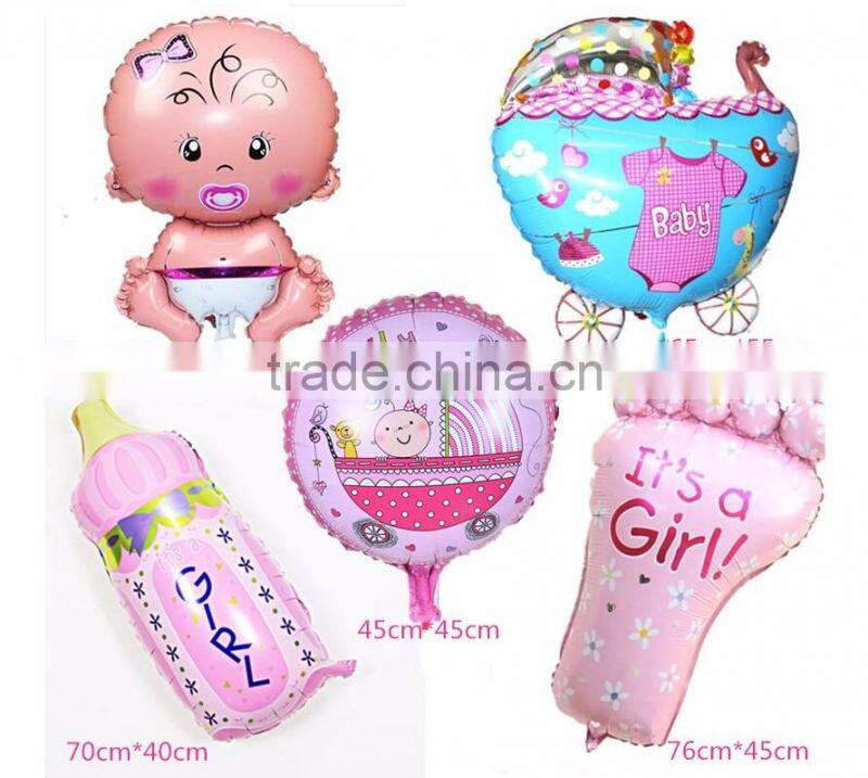 108*82 cm gaint pink baby stroller foil balloons for baby shower and kids party