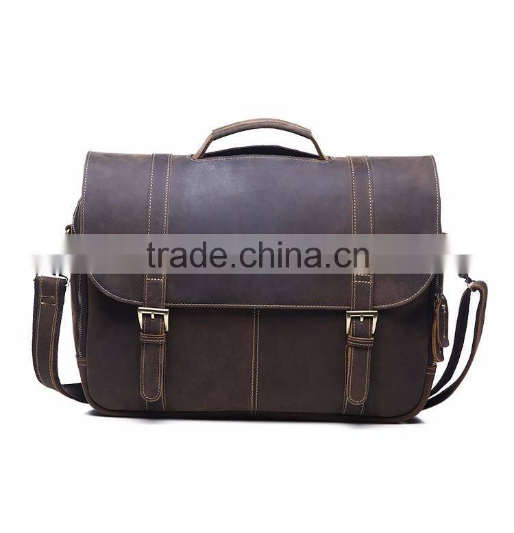 mens vintage 100% genuine leather shoulder messenger bag