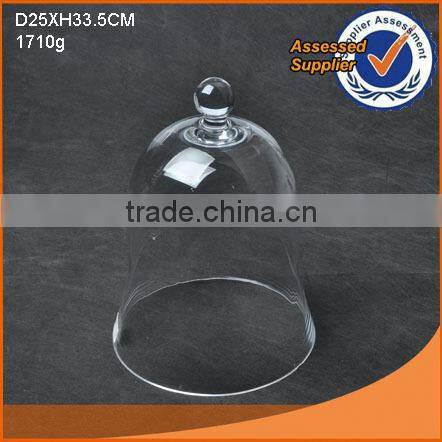 Decaled bird glass cake dome cover