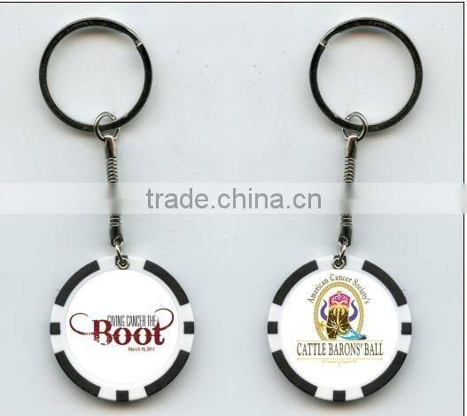 11.5g high quality ABS custom lucky poker chip keychain
