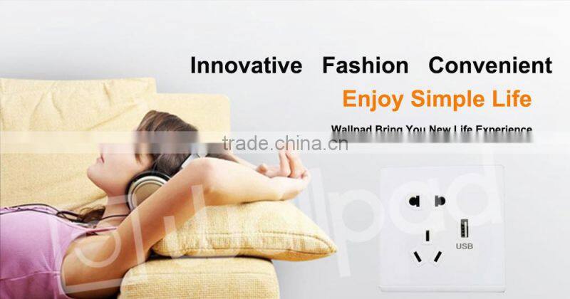 New Design Wallpad High Quality White PC110~250V Electrical Wall Socket with Usb Charger Port USB Power Wall Light Socket EU UK