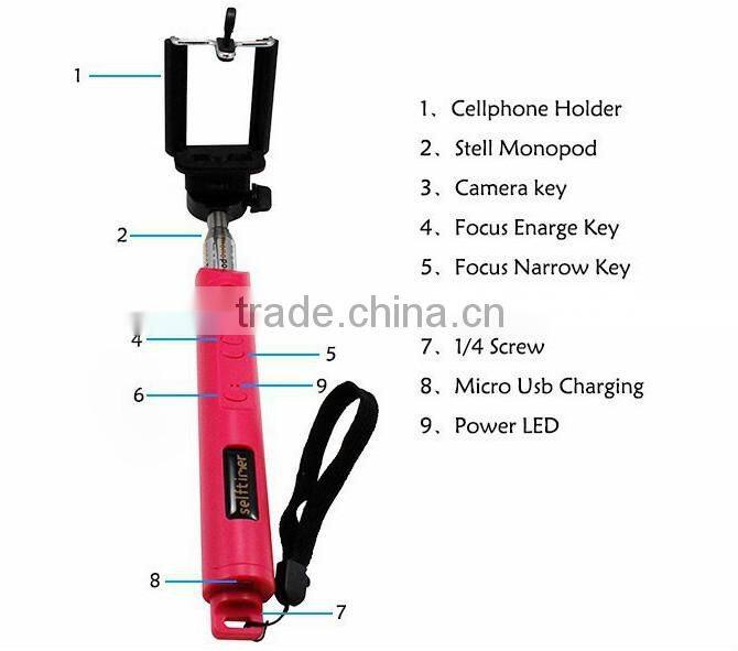 New 2 in 1 Wireless zoom fucntion monopod bleutooth selfie stick