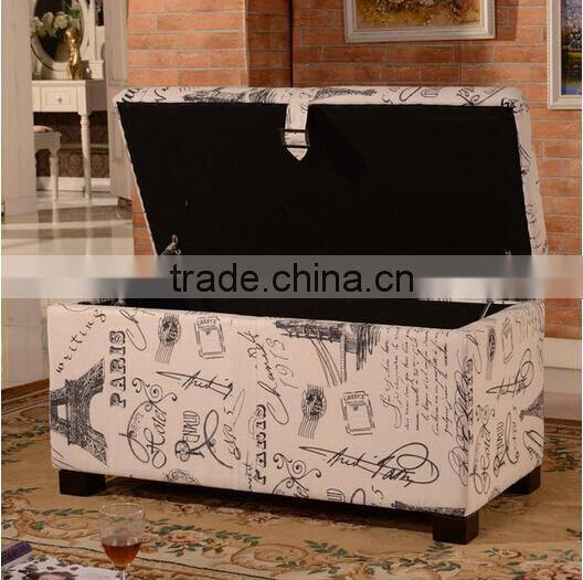 Decorative bonded leather storage long bench OT -779