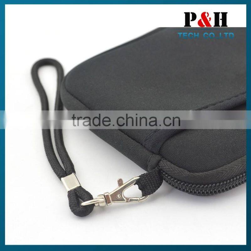 shockproof zipper neoprene GPS case with hand strap