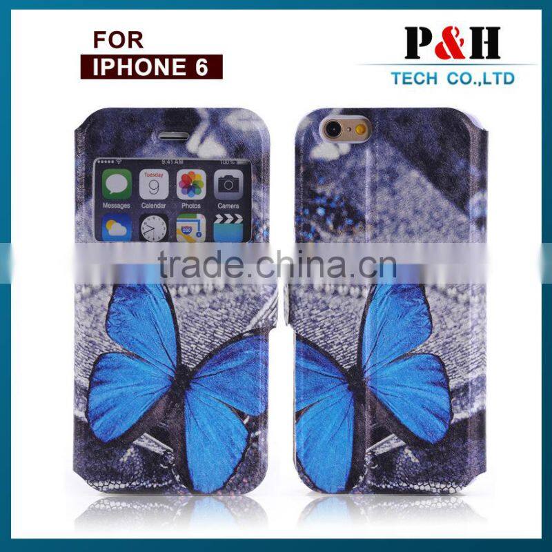 Colorful Drawing Style Flip Leather Case for Apple iPhone 6 iphone 6 plus,for iphone 6s case