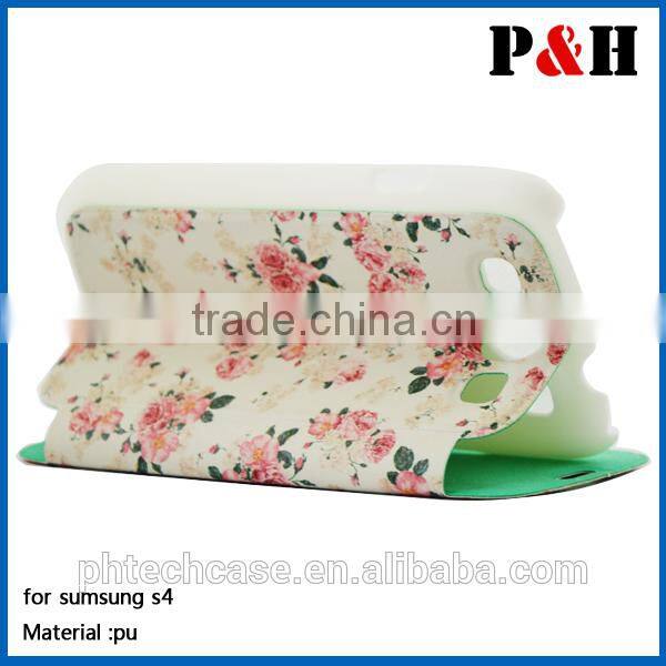 PU leather for samsung galaxy S4 protective case , case for samsung