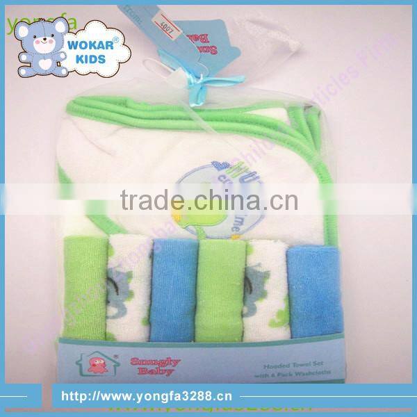 For kids small MOQ baby facecloth & hooded bath towel