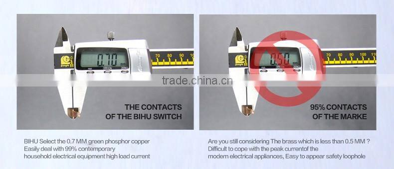 Good quality shanghai BIHU factory price wall gang light switch for sale