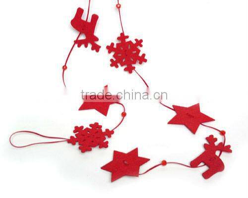 Woolen polyester felt Christmas tree hanger in shape of deer Forever felt Xmas tree hanger