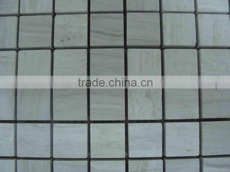 White wooden marble mosaic tile