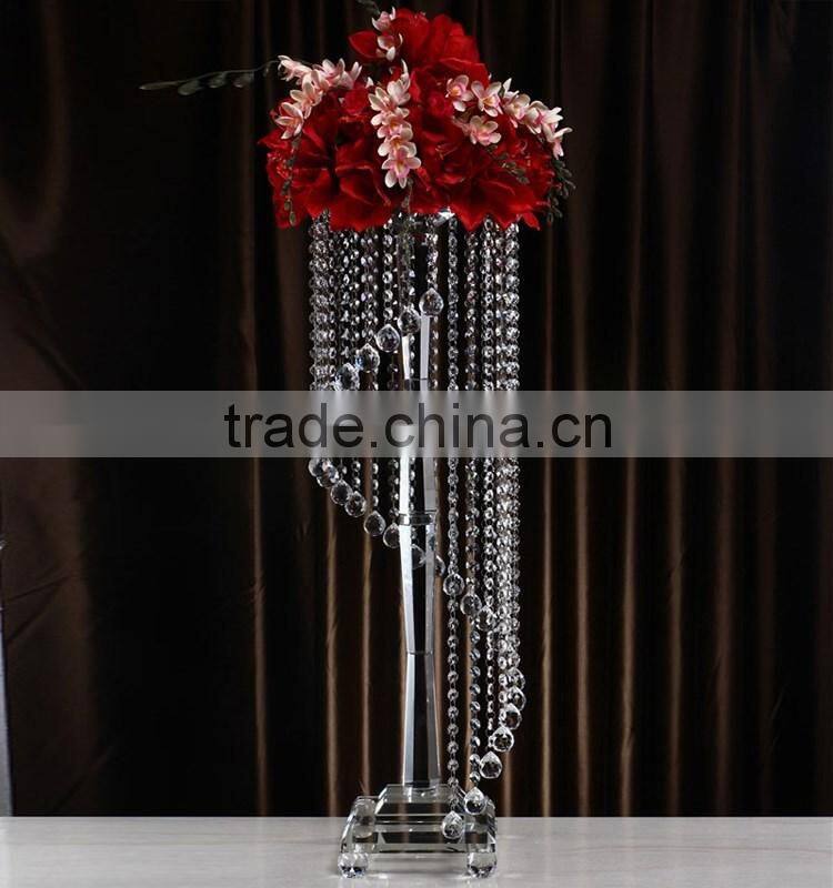 wholesale custom made size tall crystal wedding flower stand centerpieces