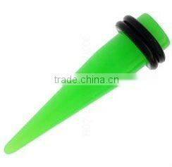 Green Neon PMMA Stretching Taper, Body jewelry