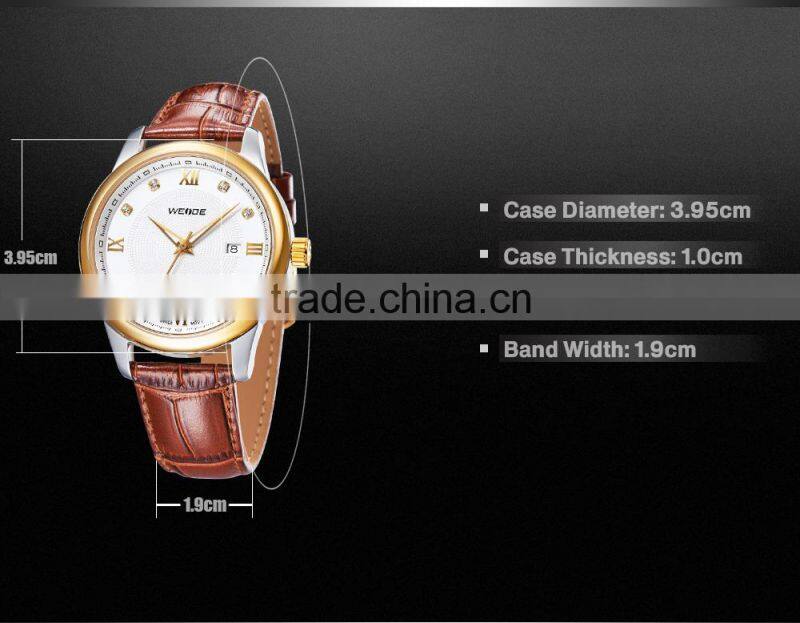 2015 WEIDE Fashion Alloy Couple Watch Gold Rose Watches For Men Cheap Watches In Bulk Sapphire Wristwatch WG93008