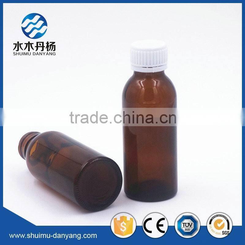 100ml amber glass pharmacetical bottle for liquid medicine