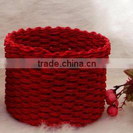 cheap wicker rattan, paper rattan baskets, set of 3 -red