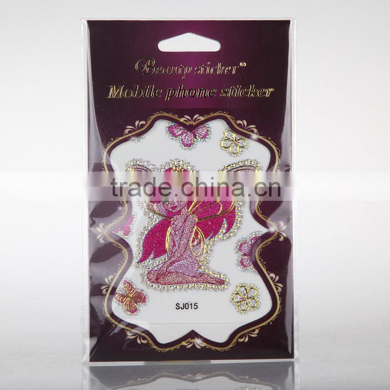 Glitter metallic cute bear Iphone mobile phone stikcer