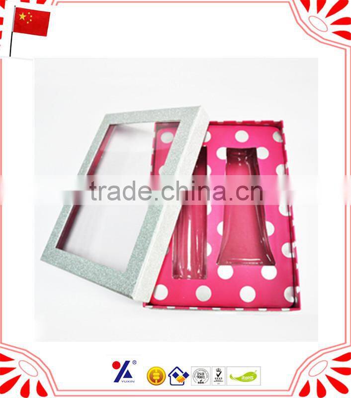 luxury colorful empty window package paper cometic box