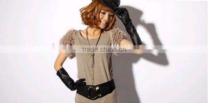 fashion simple lady all-match braided discoid button Chinese knotting buckle elastic wide waist belt for long thick wown coat