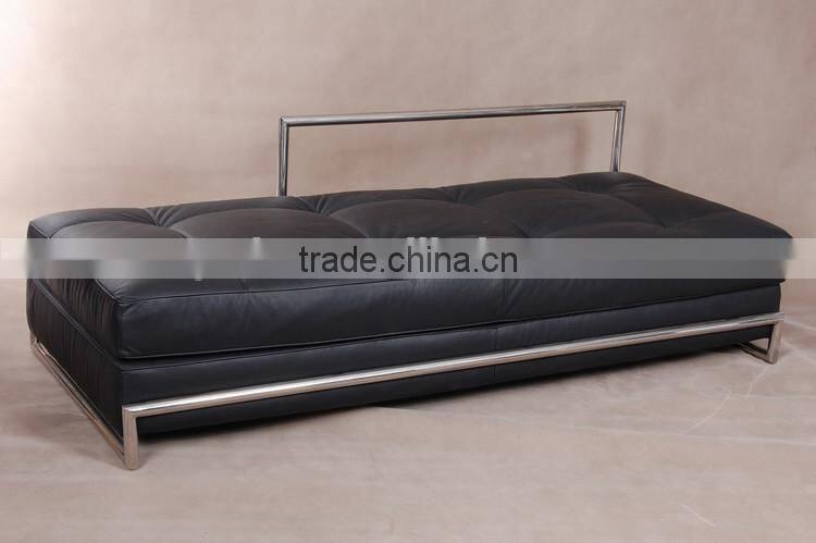 Cheap genuine leather black eileen gray daybed for sale made in China