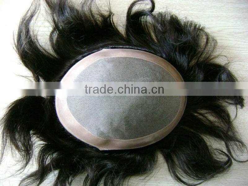 Indian Human Hair Invisible Skin Toupee