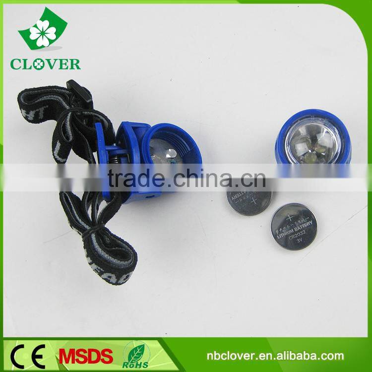 2*CR2032 Battery waterproof ABS Material mining 3 led miner headlamp