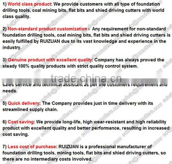 rotary drilling teeth/ auger tools wear parts