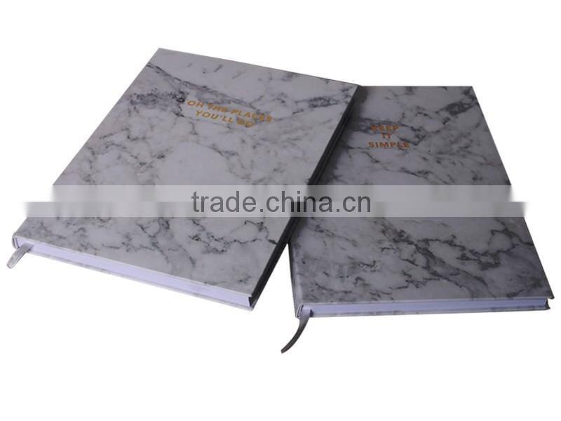 Custom Mix Design Gold Hot Stamping Logo Print Marble Notebook