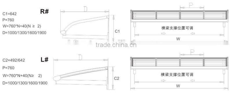 Door/window polycarbonate canopy awning
