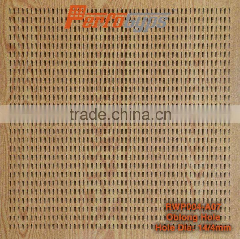 Wooden Acoustic Perforated Gypsum Ceiling Tile Made in China Good Quality Soundproof